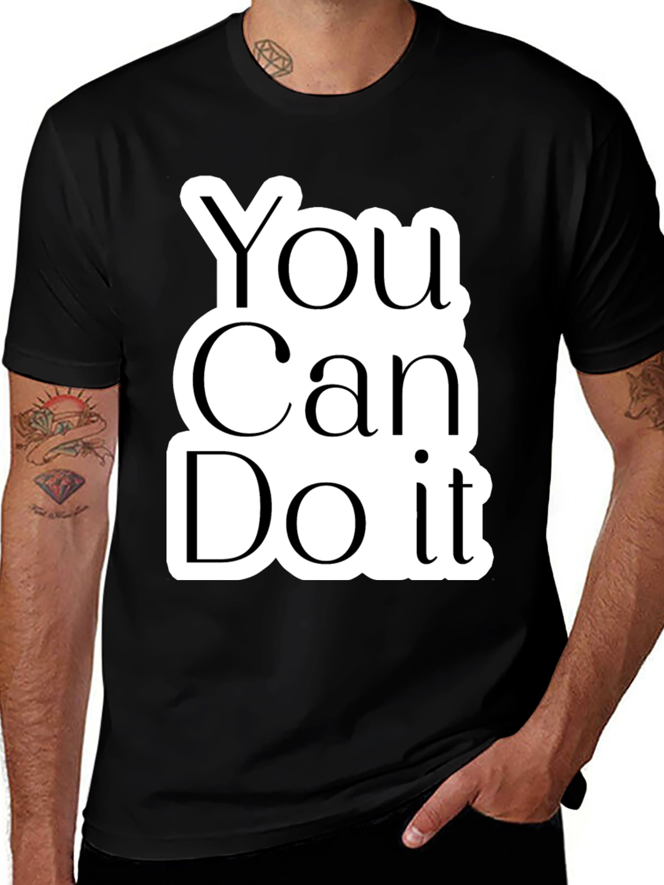 Motivational You Can Do It Black T-Shirt