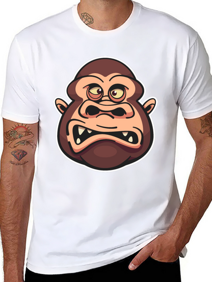 Cartoon Gorilla Graphic Black T-Shirt
