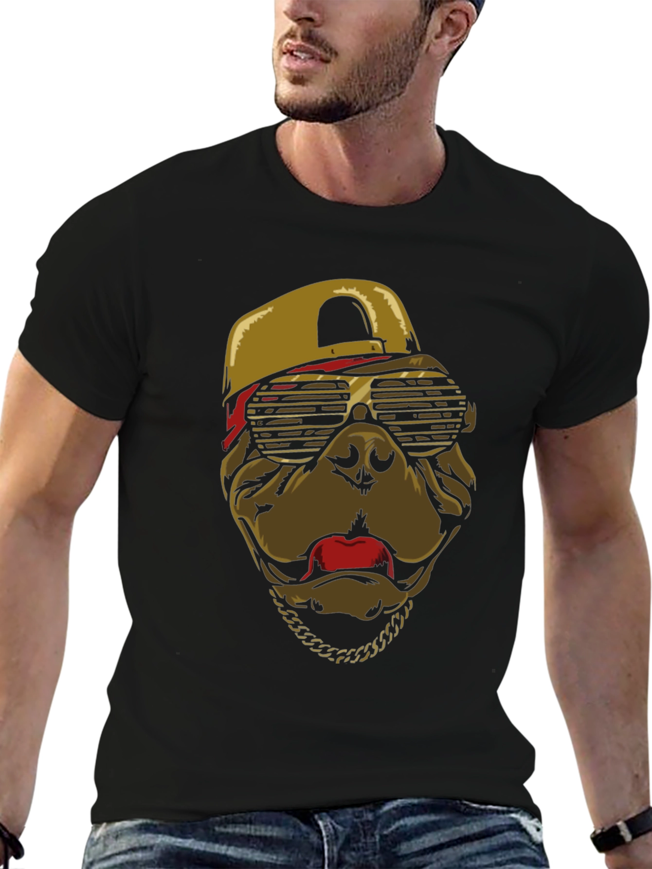 Cool Dog T-Shirt with Cap & Chain