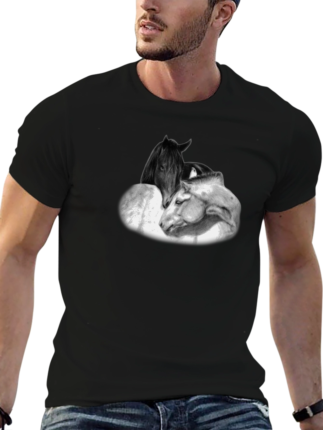 Horse Graphic Black T-Shirt