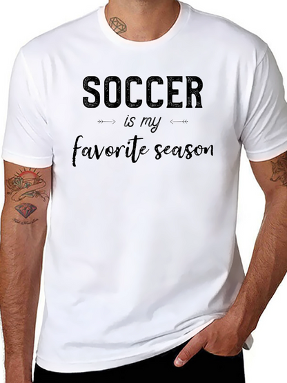 Soccer Is My Favorite Season Black T-Shirt
