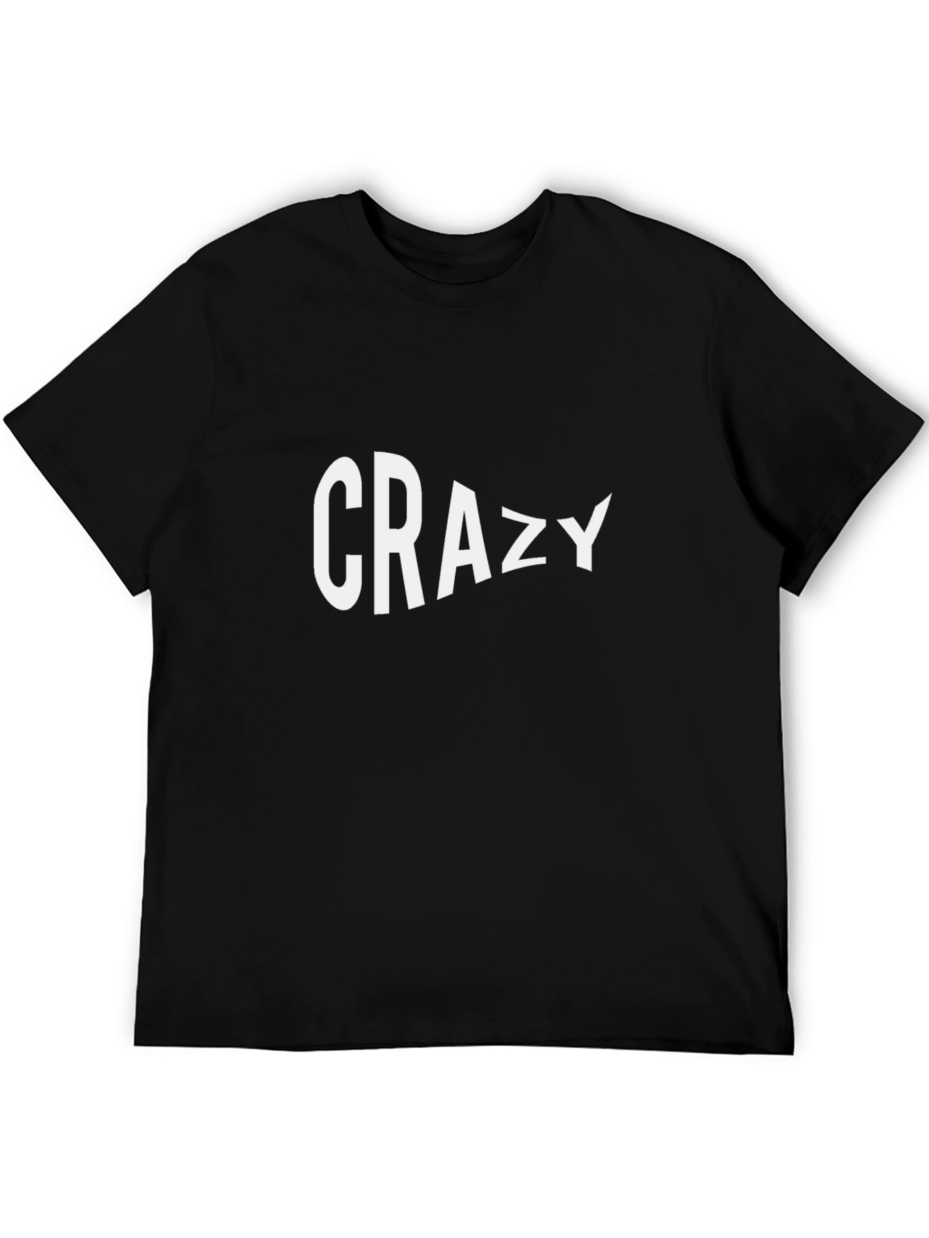Crazy Graphic Black T-Shirt - Mens Casual Tee