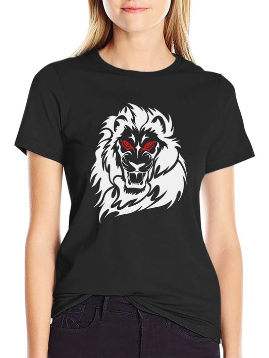 Mens Black Lion Graphic T-Shirt