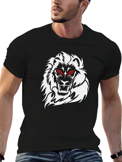 Mens Black Lion Graphic T-Shirt