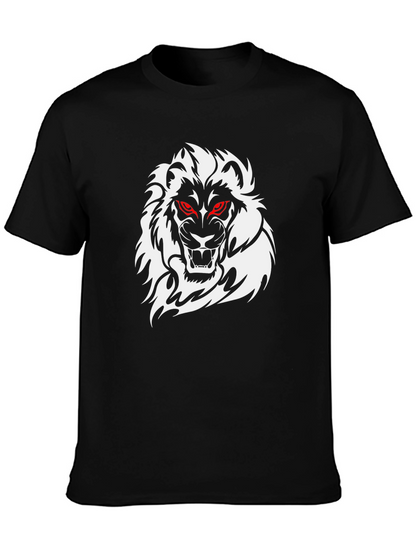 Mens Black Lion Graphic T-Shirt