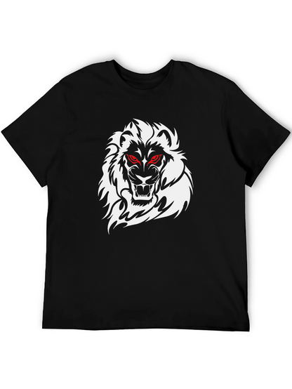 Mens Black Lion Graphic T-Shirt