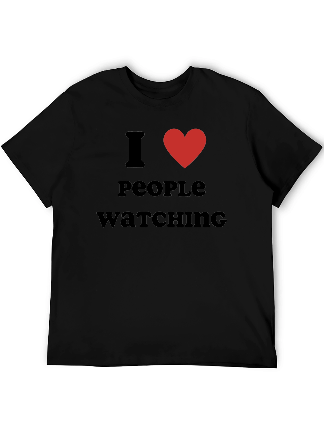 I Heart People Watching Black Graphic T-Shirt