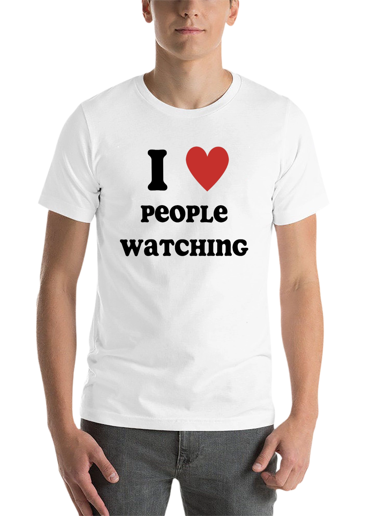 I Heart People Watching Black Graphic T-Shirt