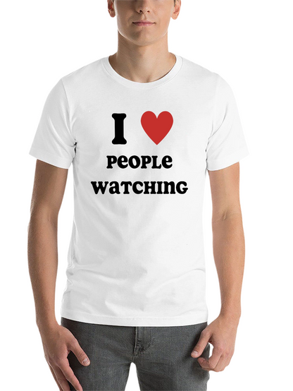 I Heart People Watching Black Graphic T-Shirt