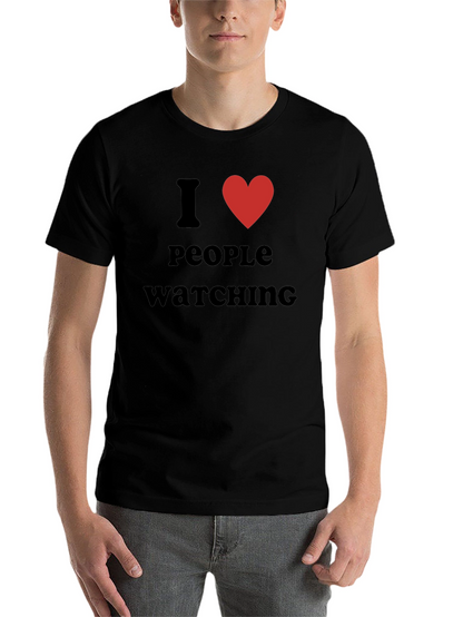 I Heart People Watching Black Graphic T-Shirt
