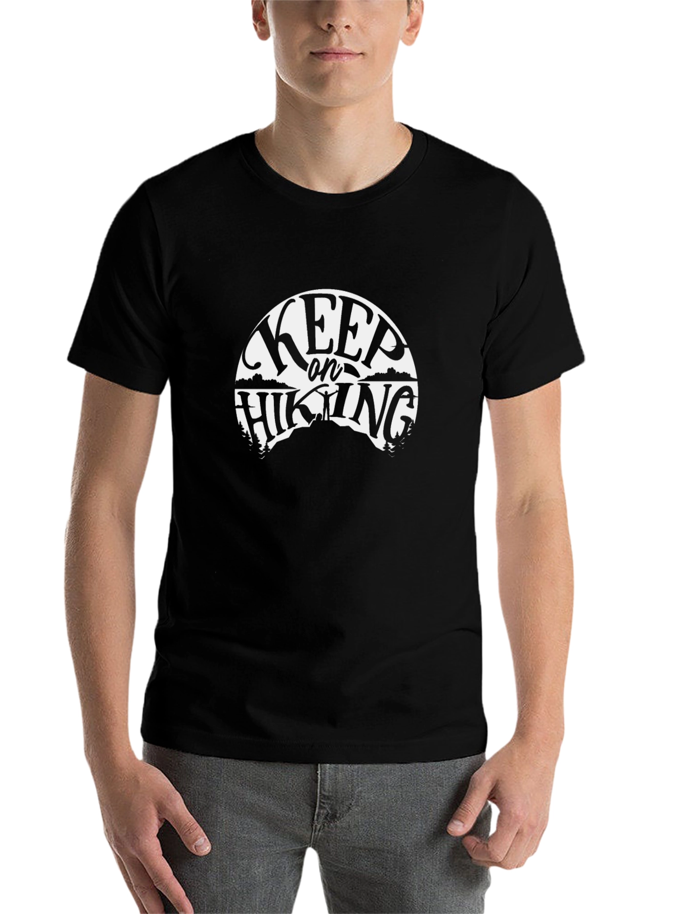 Keep On Hiking Black Graphic Tee