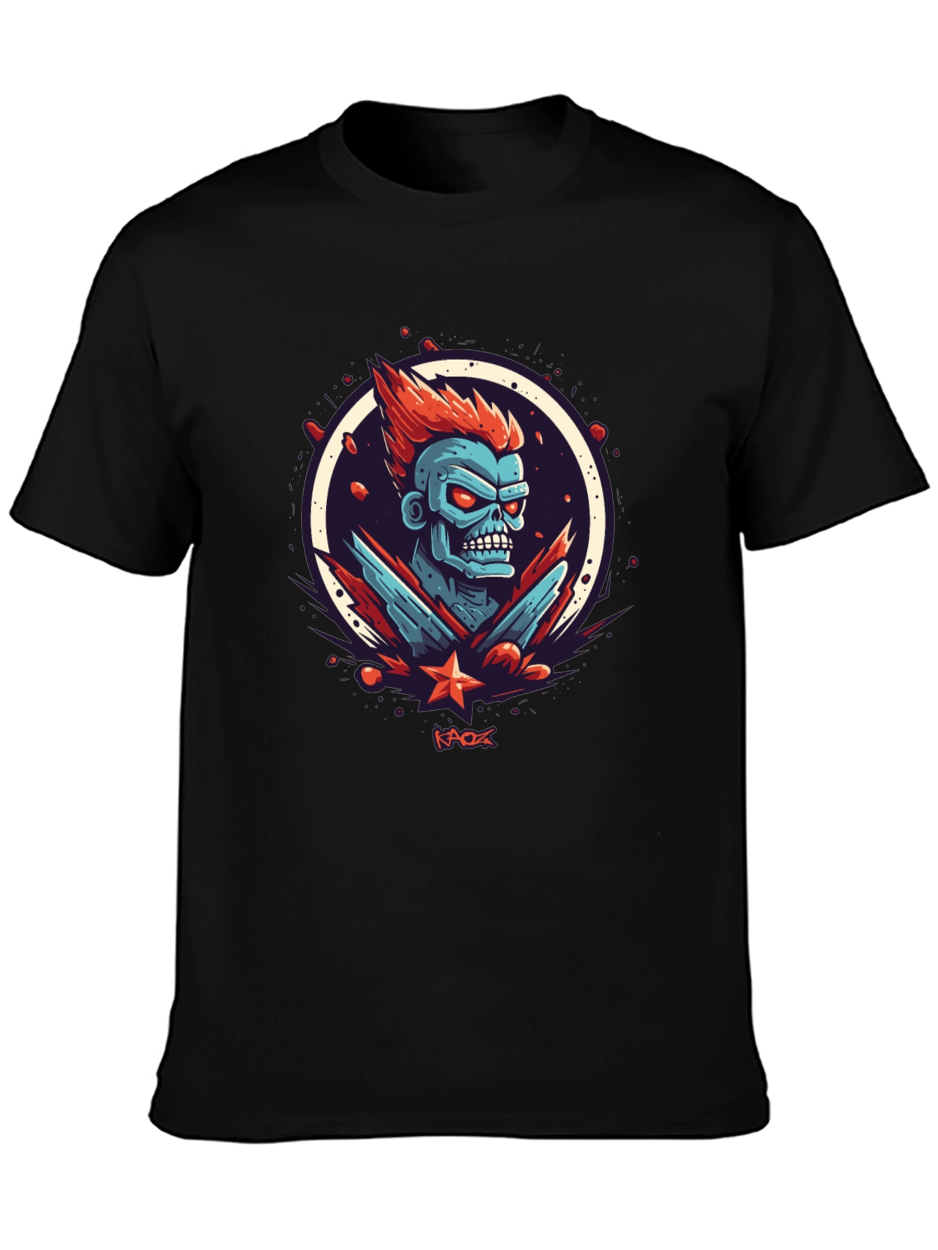 Kaos Graphic Tee - Bold Zombie Design