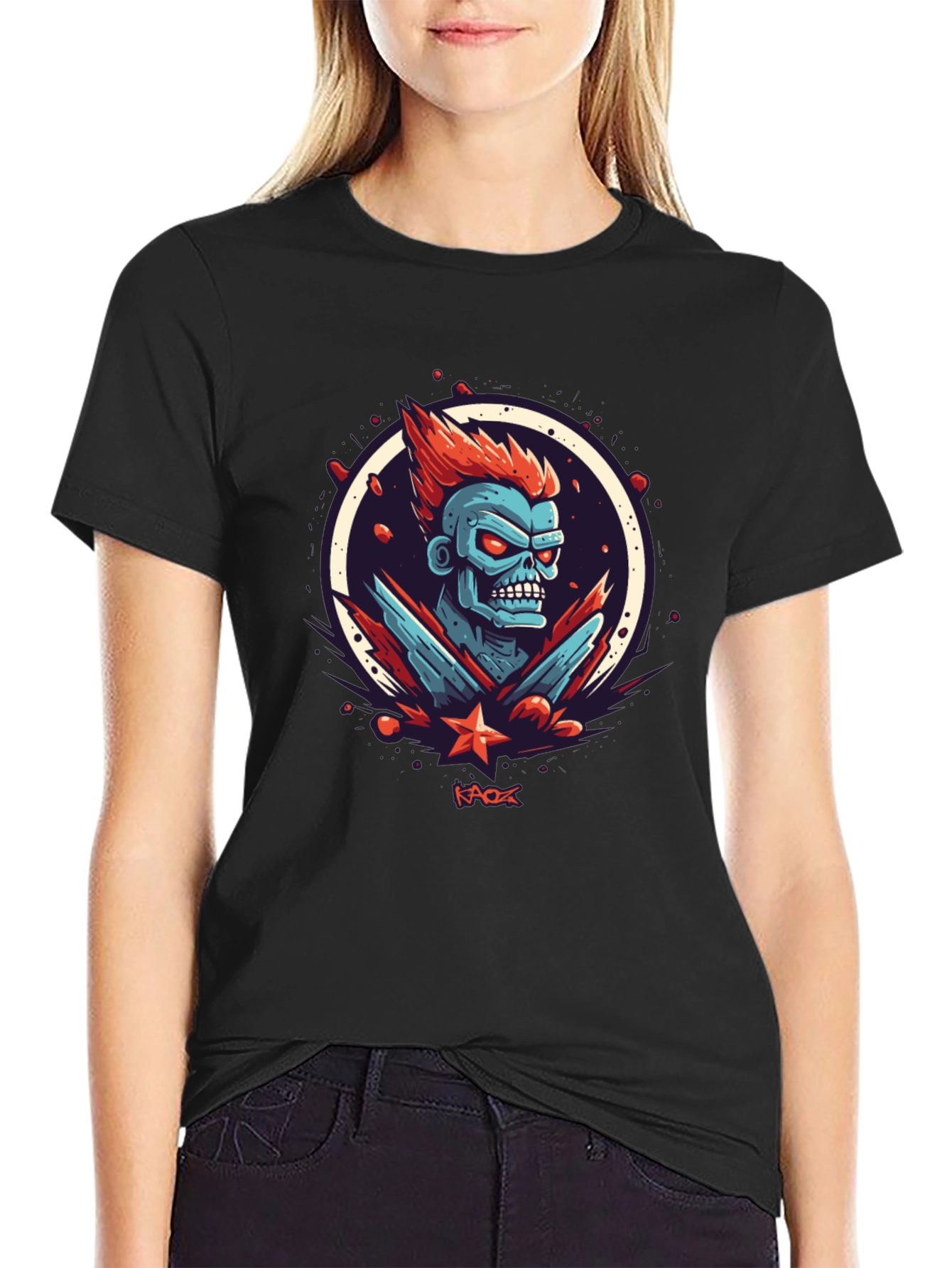 Kaos Graphic Tee - Bold Zombie Design