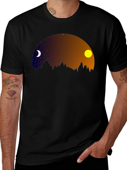 Night & Day Mountainscape Graphic Tee