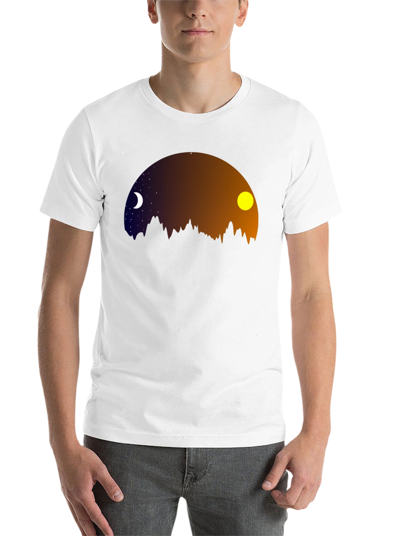 Night & Day Mountainscape Graphic Tee