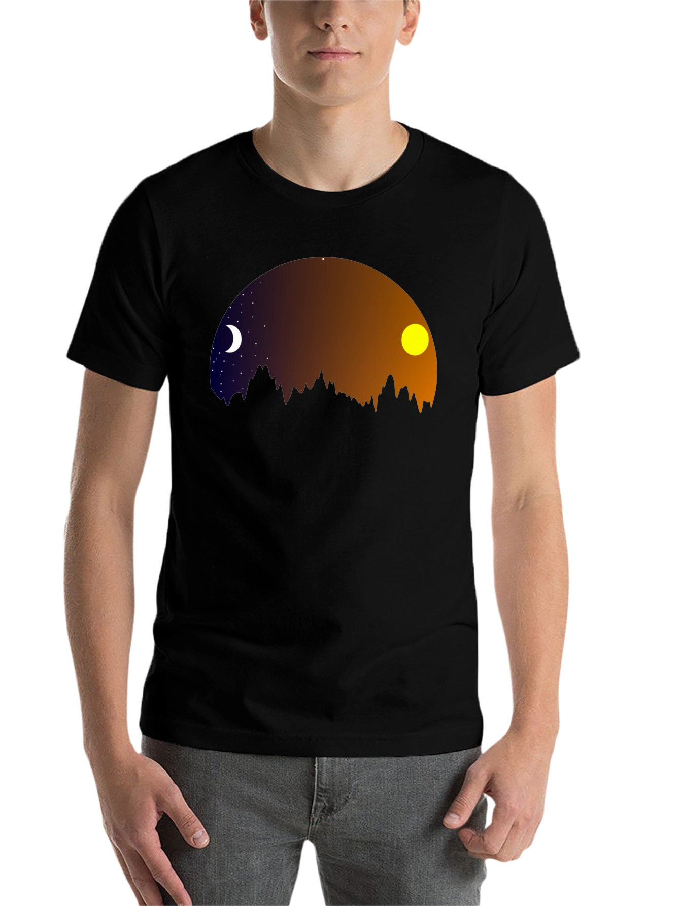 Night & Day Mountainscape Graphic Tee