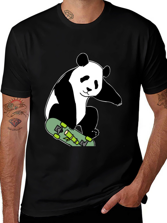 Panda Skateboard T-Shirt - Black