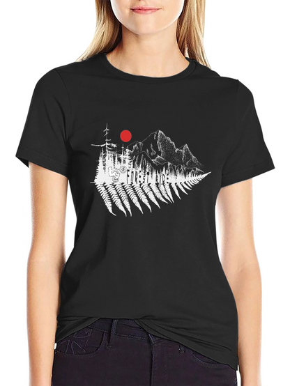 Forest Ride Black T-Shirt - Mountain Bike Design
