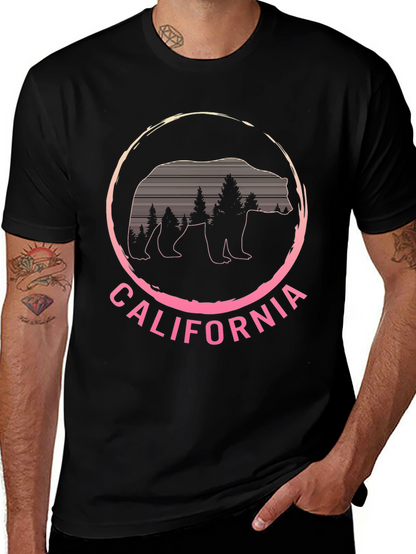 California Bear Graphic T-Shirt - Black