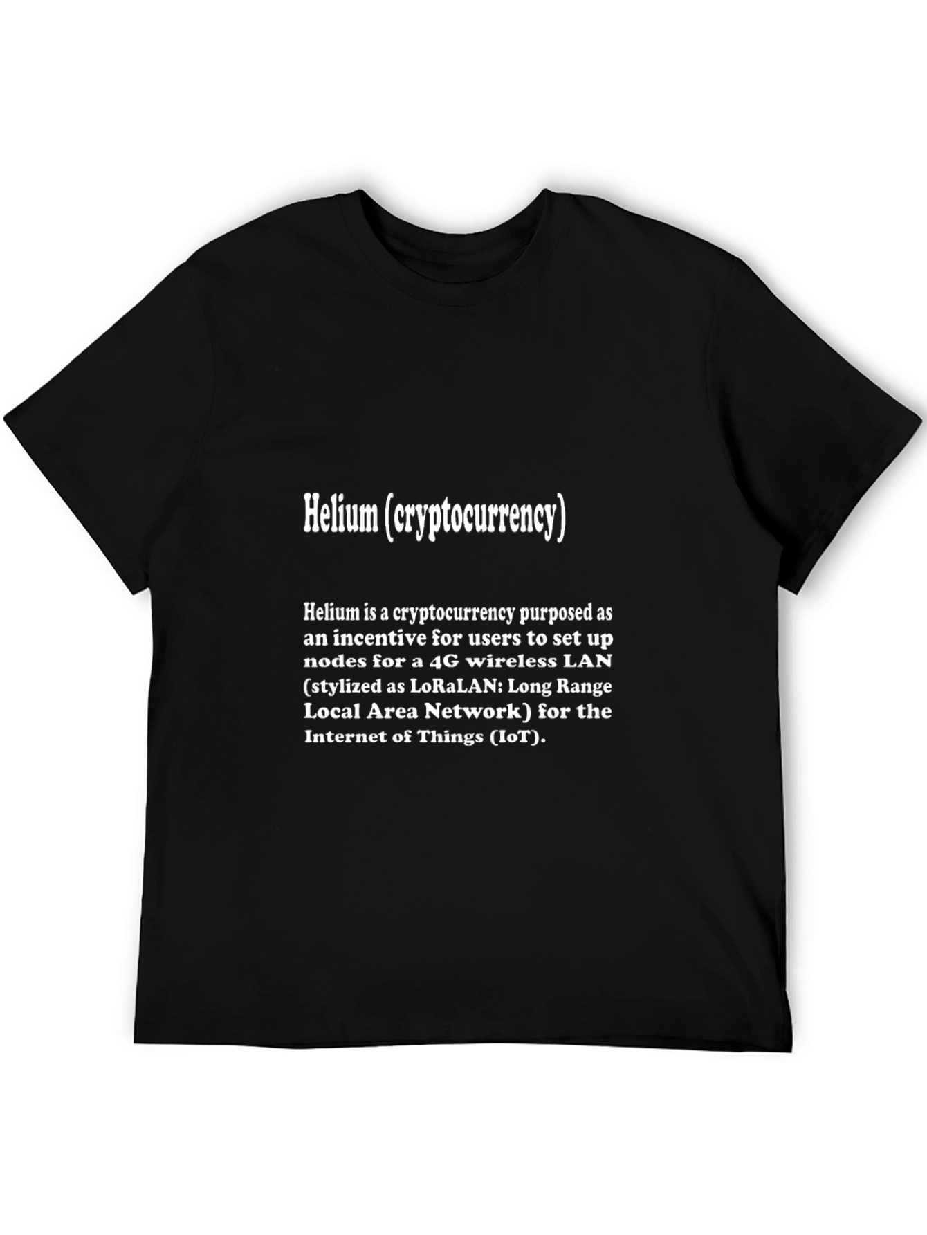 Helium Cryptocurrency Black T-Shirt