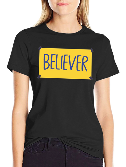 Believer Graphic Tee - Black Crew Neck T-Shirt