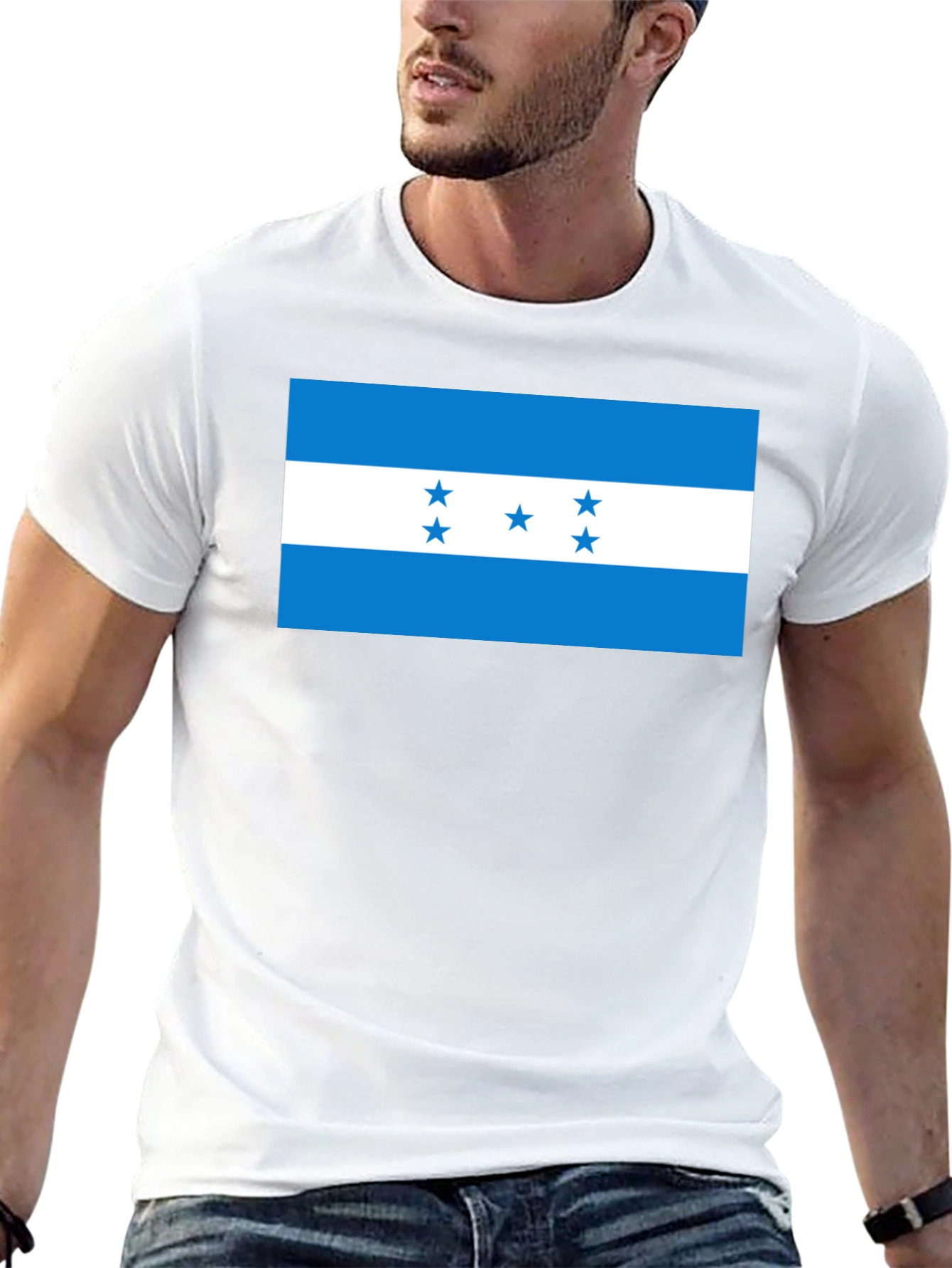 Honduras Flag Graphic Tee - Black T-Shirt