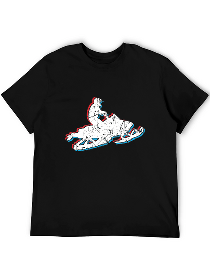 Retro Snowmobile T-Shirt - Distressed Graphic