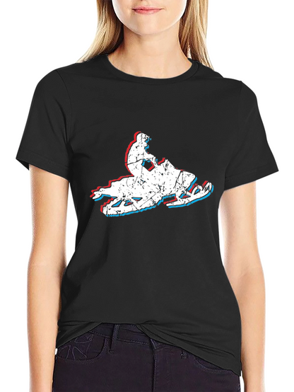 Retro Snowmobile T-Shirt - Distressed Graphic