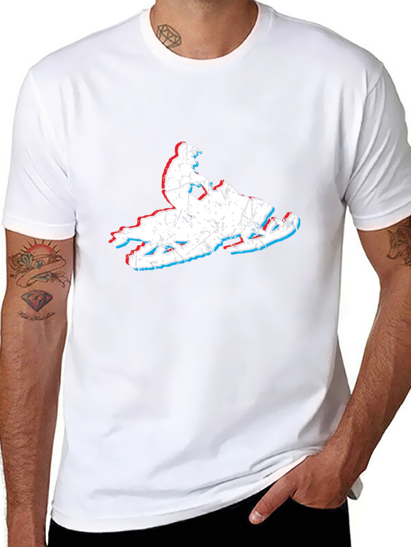 Retro Snowmobile T-Shirt - Distressed Graphic