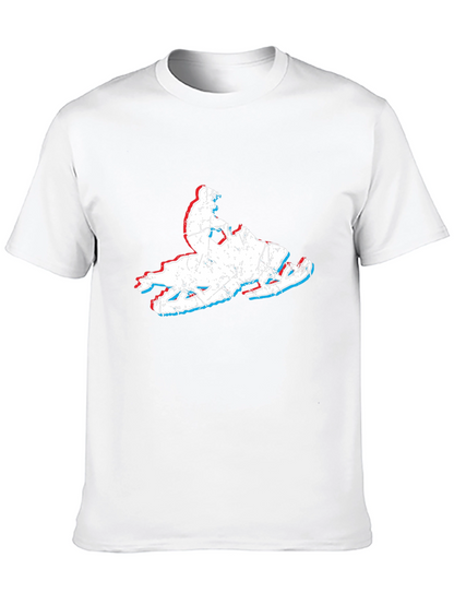 Retro Snowmobile T-Shirt - Distressed Graphic