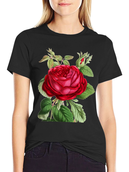 Red Rose Graphic T-Shirt - Botanical Design