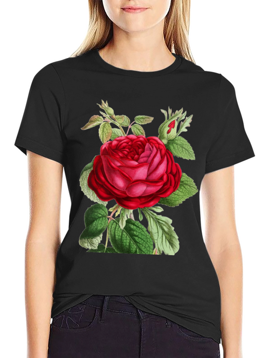 Red Rose Graphic T-Shirt - Botanical Design