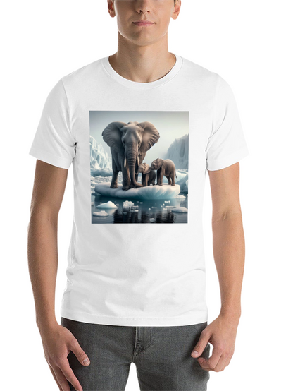 Elephant Family on Iceberg Graphic T-Shirt