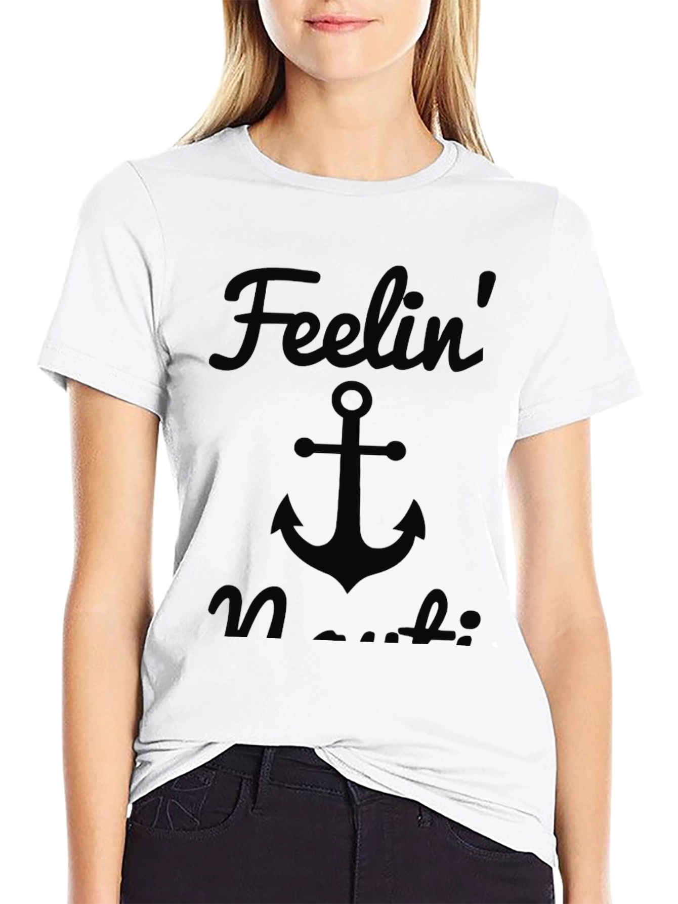 Feelin Nautical Graphic T-Shirt - Mens Black Tee