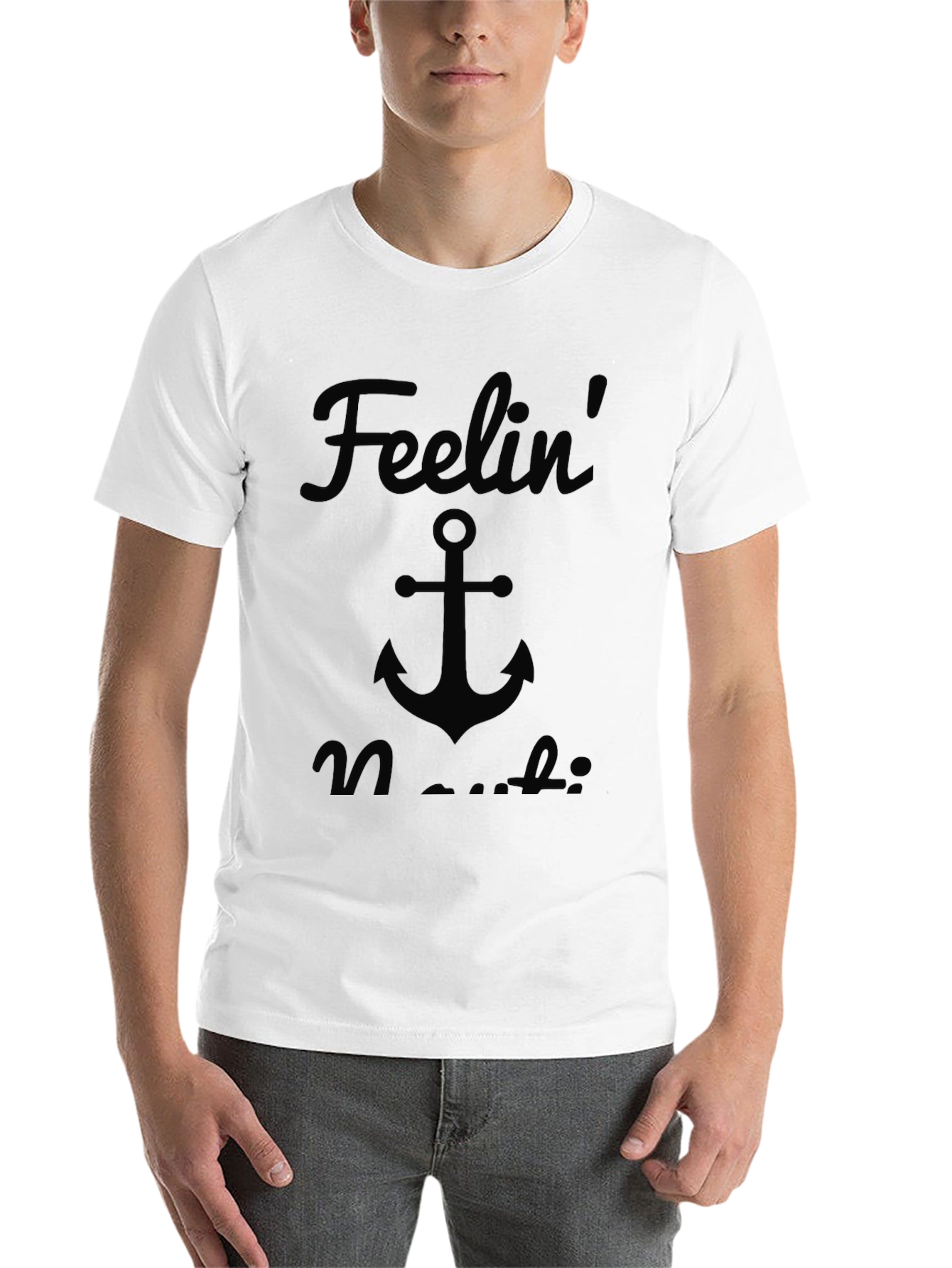 Feelin Nautical Graphic T-Shirt - Mens Black Tee