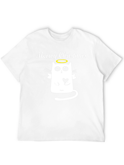 Meowy Christmas Cat Angel T-Shirt - Holiday Apparel