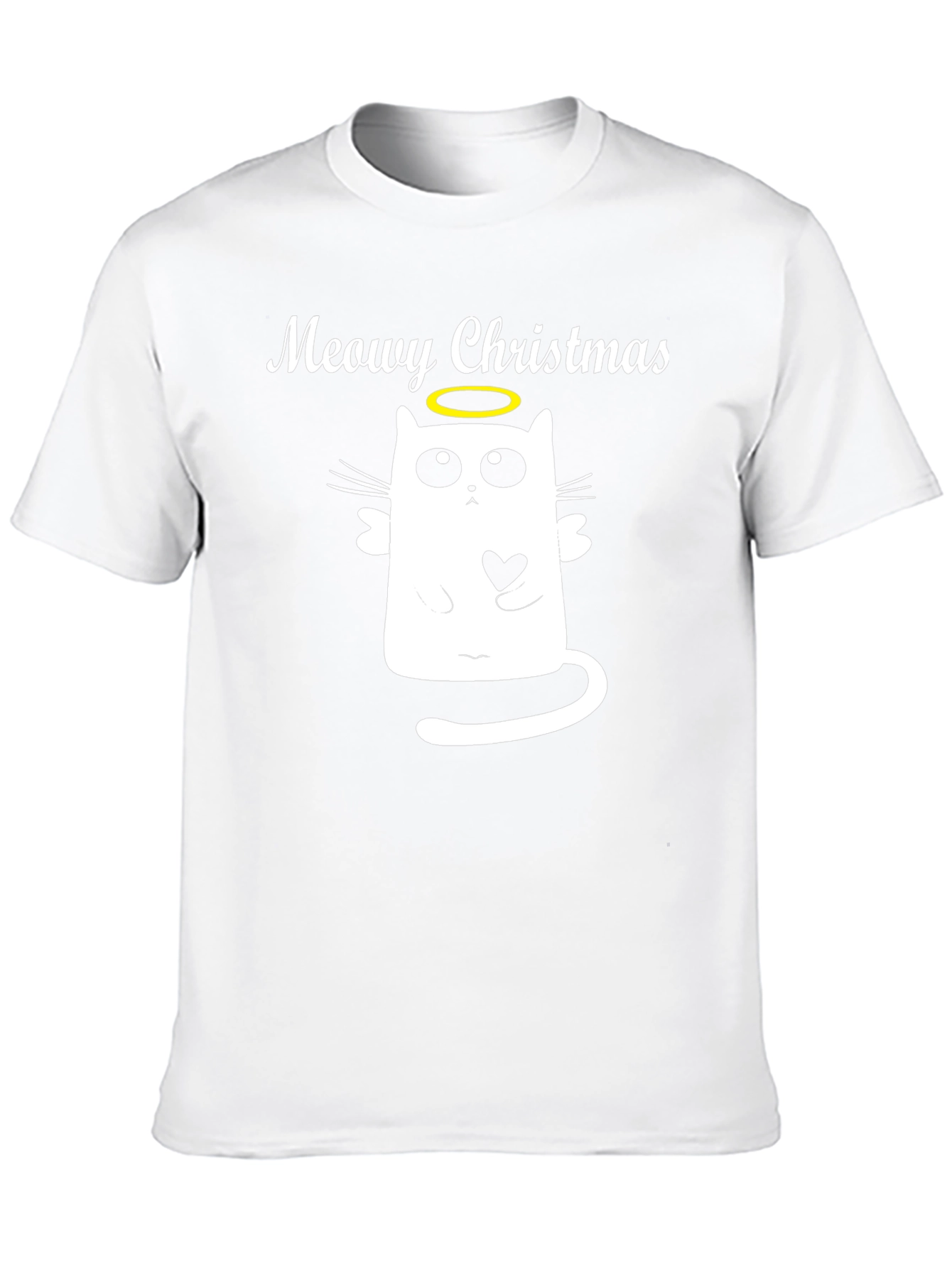 Meowy Christmas Cat Angel T-Shirt - Holiday Apparel