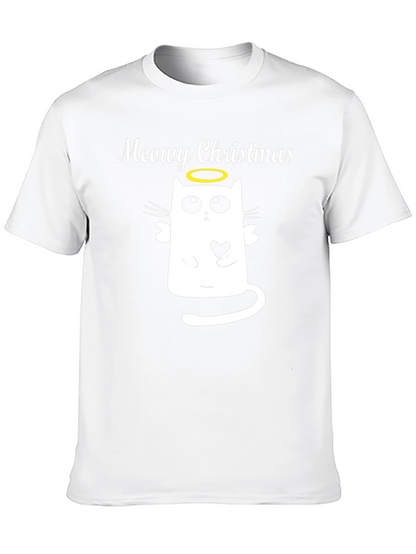 Meowy Christmas Cat Angel T-Shirt - Holiday Apparel