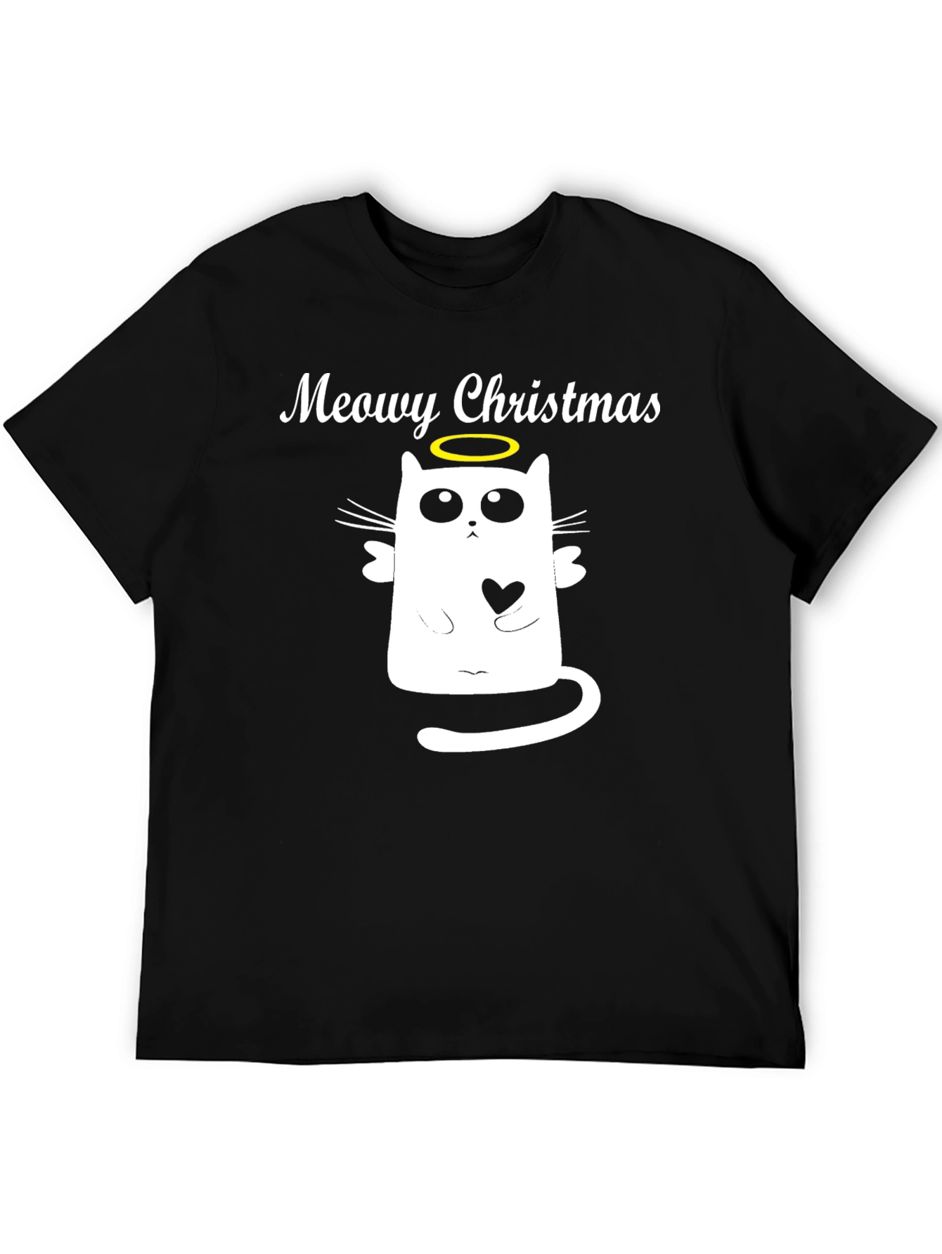 Meowy Christmas Cat Angel T-Shirt - Holiday Apparel