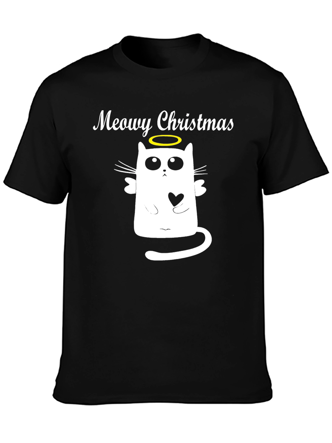 Meowy Christmas Cat Angel T-Shirt - Holiday Apparel