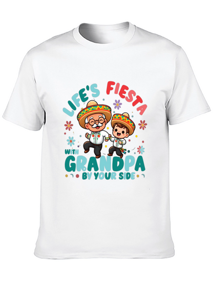 Lifes Fiesta with Grandpa Black T-Shirt