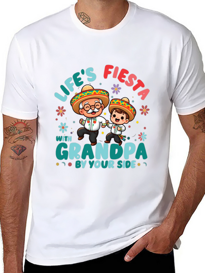 Lifes Fiesta with Grandpa Black T-Shirt