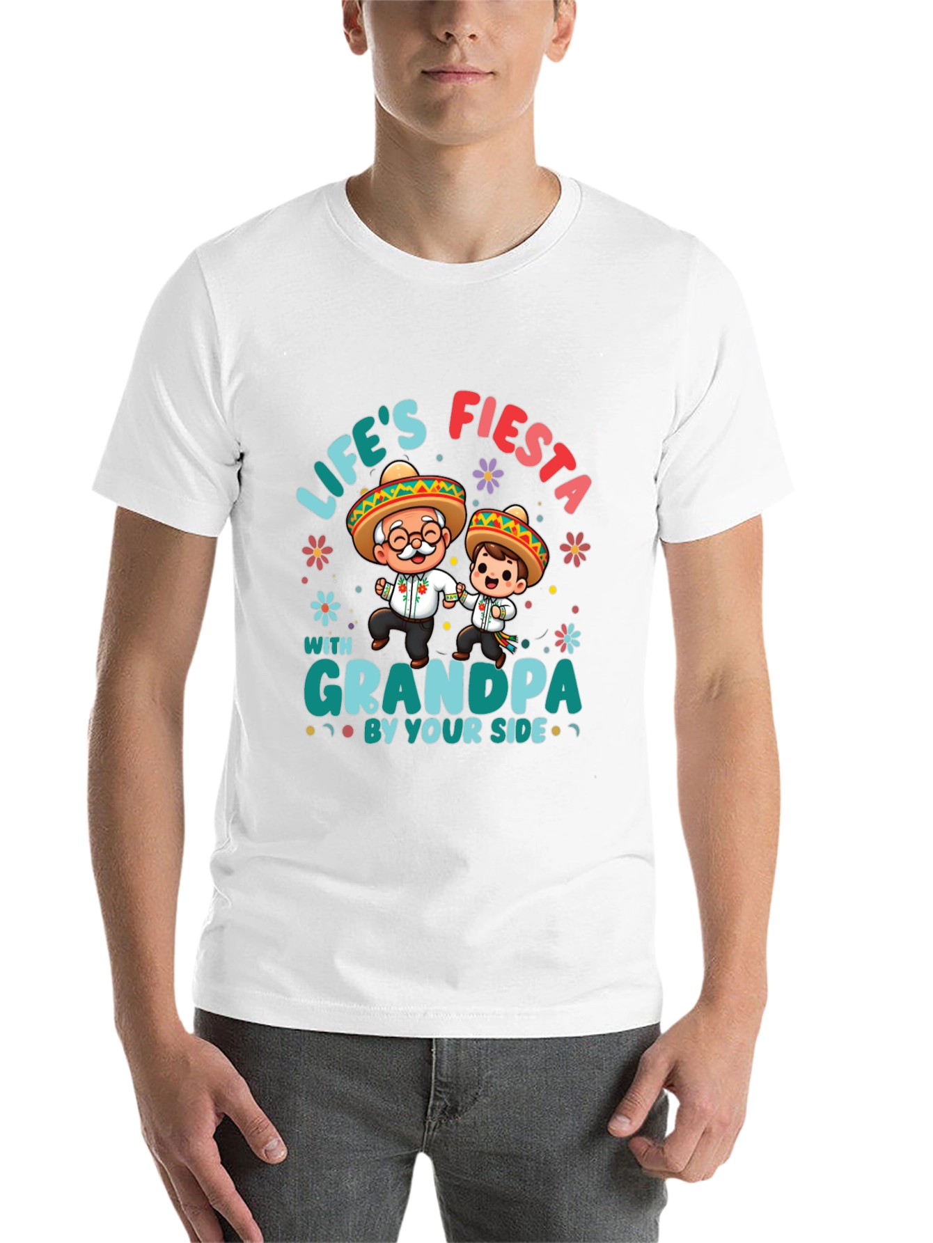 Lifes Fiesta with Grandpa Black T-Shirt