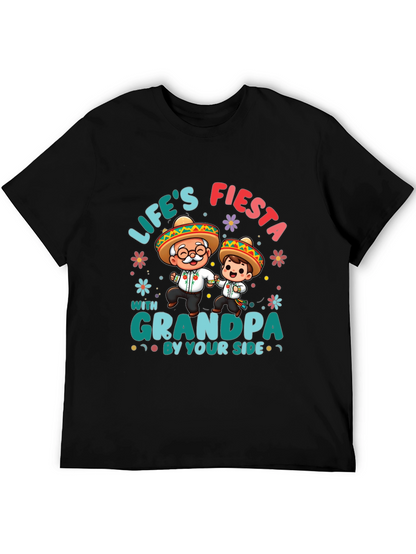 Lifes Fiesta with Grandpa Black T-Shirt