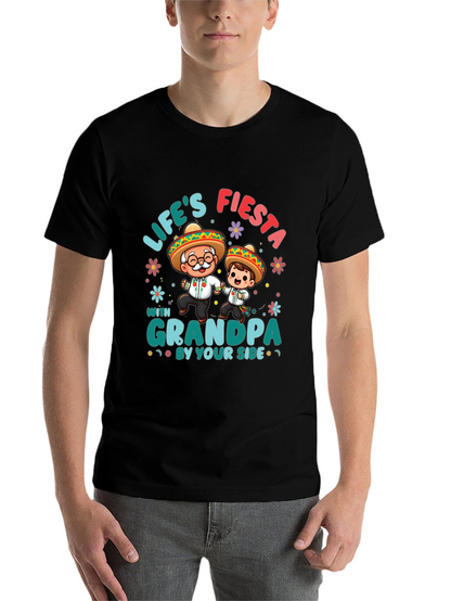 Lifes Fiesta with Grandpa Black T-Shirt