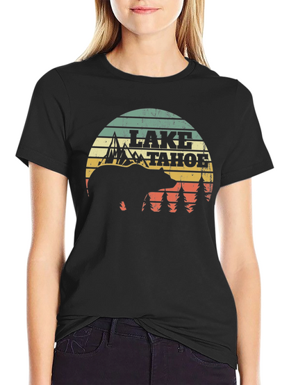 Lake Tahoe Bear Graphic Tee - Nature Inspired Design