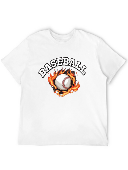 Baseball Flame Graphic Black T-Shirt
