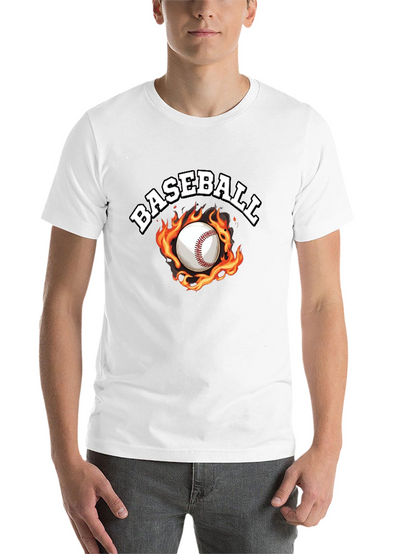 Baseball Flame Graphic Black T-Shirt