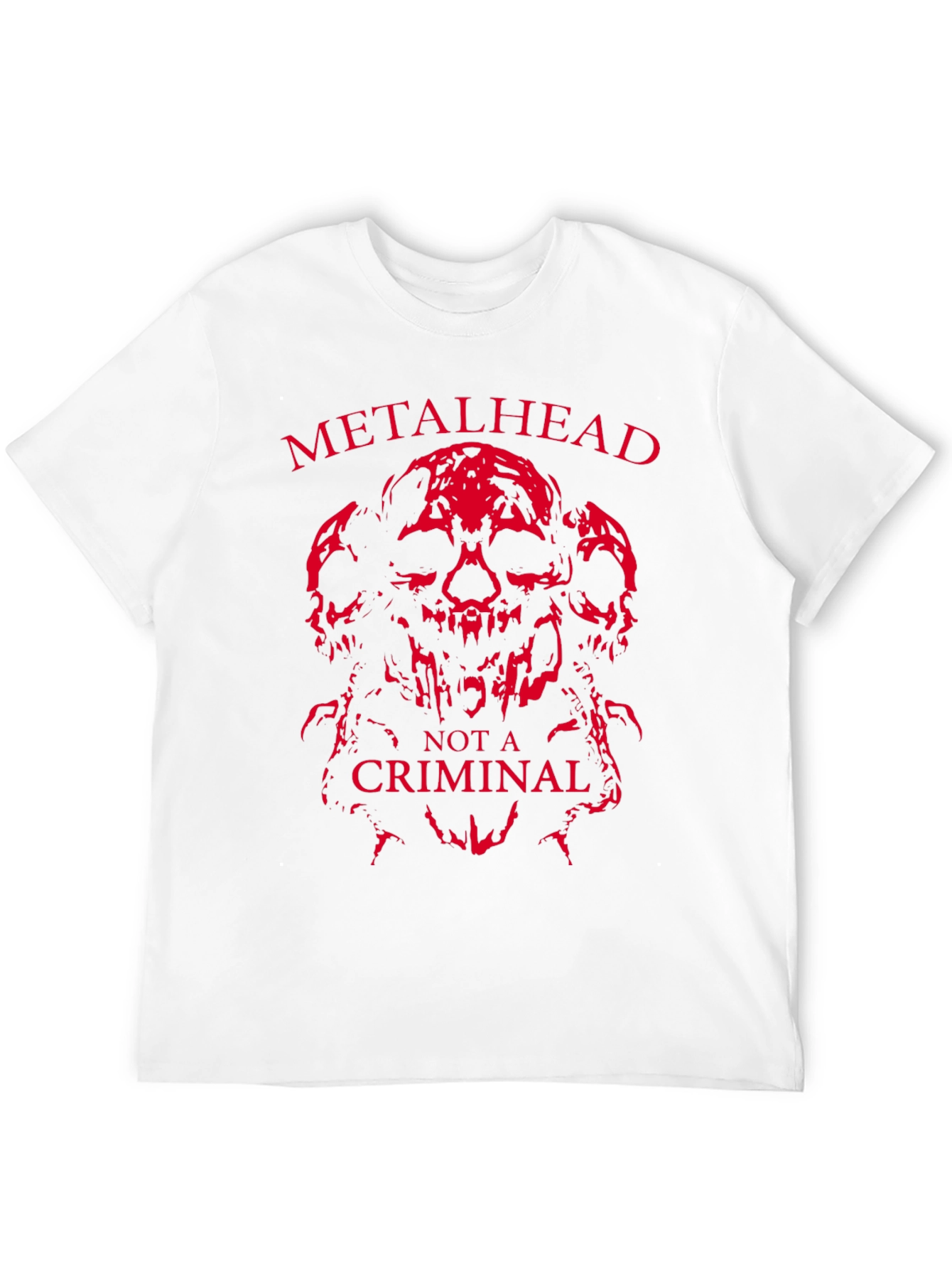 Metalhead Not a Criminal T-Shirt - Skull Design