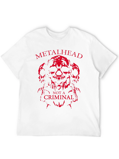 Metalhead Not a Criminal T-Shirt - Skull Design